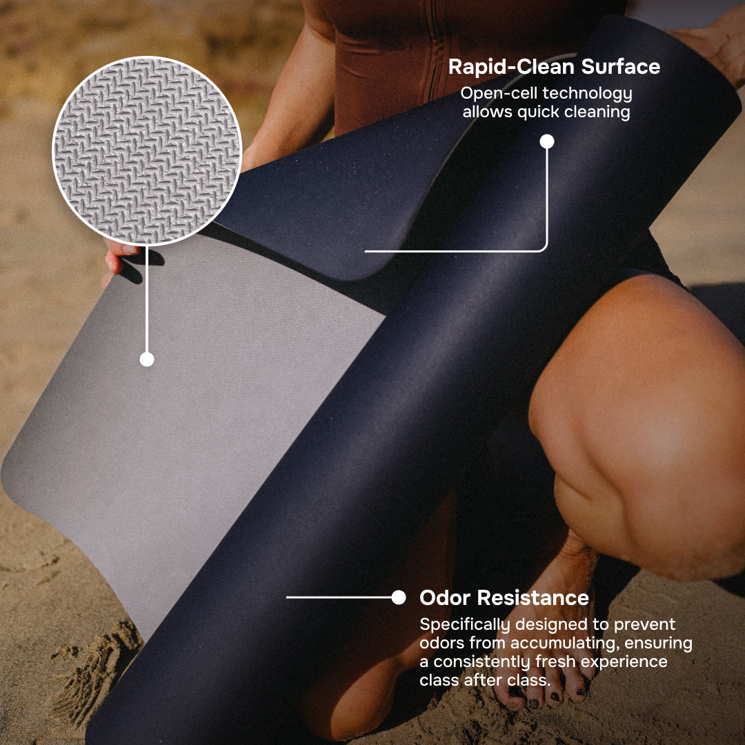 Close-up of antibacterial yoga mat surface